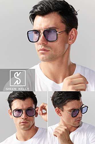 Retro Pilot Sunglasses Square Metal Frame for Men Women Sunglasses Classic  Downey Tony Stark Gradient Lens- Buy Online in Bahrain at  bahrain.desertcart.com. ProductId : 82729410.