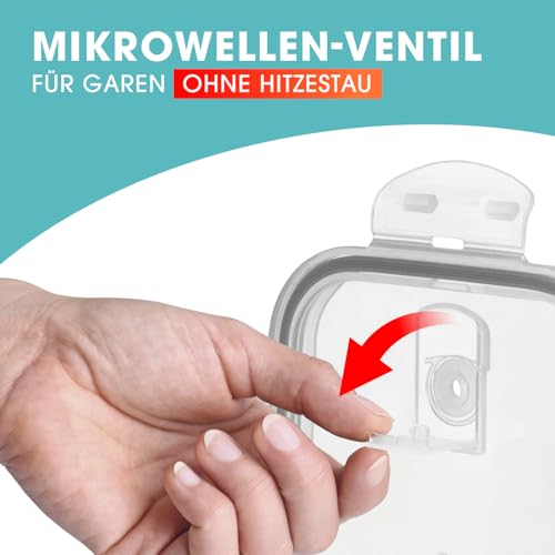 GOURMETmaxx Glas-Frischhaltedosen Klick-it 6er Set | Als Brotdose oder für Meal Prep… – Ansicht 4