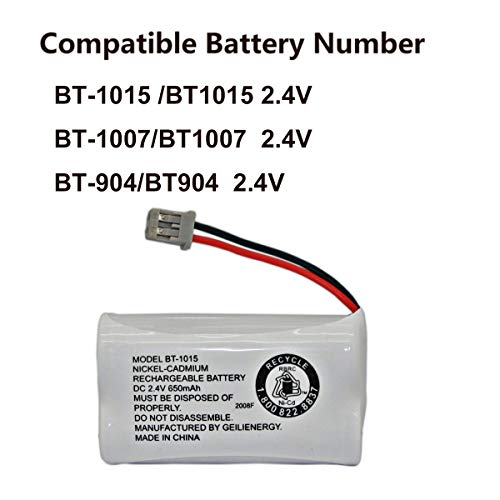 Geilienergy Bt-1015 Bt1015 Battery Compatible For Uniden Bt1007 Bt-1007 Bt904 Bt-904 Bbty0651101 Bbty0460001 Bbty0510001 Bbty0624001 Bbty0700001 Hhr-P506, Hhr-P506A Cordless Phone(2-Pack) #TOP4