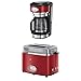 Russell Hobbs 21700-56 Cafetière filtre Retro Rouge 1,25 L 1000 W + Russell Hobbs 21680-56 Grille-pains 2 fentes Rouge 1300 W