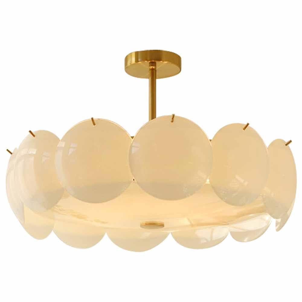 Luminaire de plafond de chambre vintage en verre et or créatif