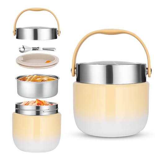 DUBUOZA 1200ml Thermobehälter für Essen Thermoschüssel mit Deckel...