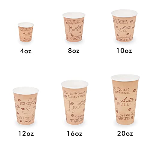 Ecodesign-Us 16 Ounce Disposable Paper Coffee Hot Cups With Black Lids - 50 Sets - Coffee Latte Macchiato To Go Large Portion #TOP4