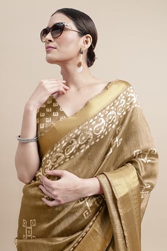 Image of MIRCHI FASHION Women Saree Cotton Silk Batik Block Printed | Breathable Office Wear and Regular Use Sari with Blouse Piece