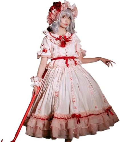 [milky time] レミリア スカーレット コスプレ ワンピース ハロウィン ピンク ドレス 詳細画像1