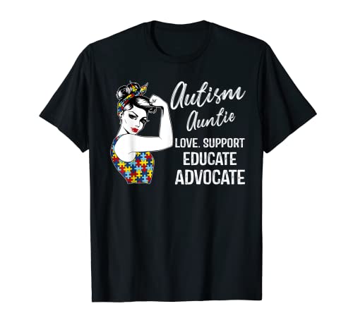 Autismo Concientización Tía Amor Apoyo Educar Abogado Regalos Camiseta