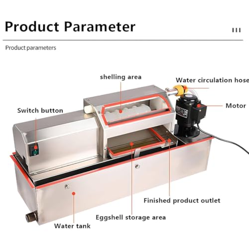 Sbucciatore per uova di quaglia in acciaio inossidabile, efficiente sbucciatura rapida 150 giri/min per uova fresche e dure, con motore in rame resistente
