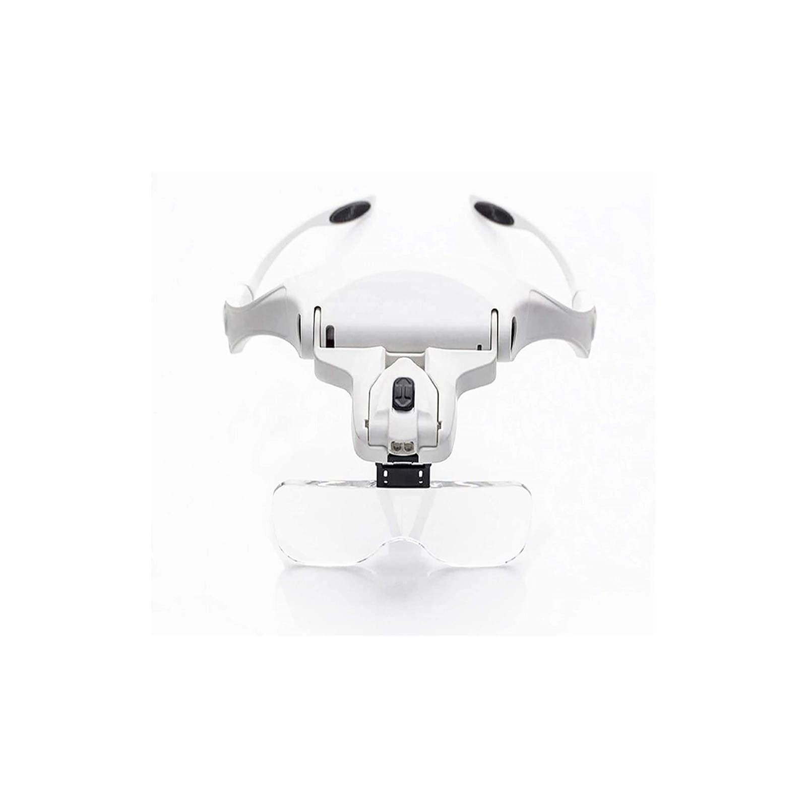 EUQKKWLOY Kopfbandlupe mit LED-Beleuchtung, 1- bis 3,5-facher Zoom, 5 abnehmbare Linsen, Halterung und Kopfband