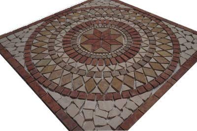 Mármol rosone 30 x 30 Windrose mosaico Einleger piedra natural azulejos Rosso Verona 062