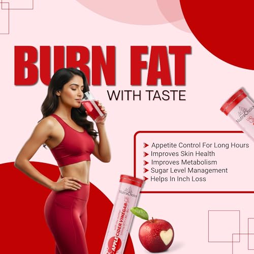 Image of Apple Cider Vinegar 75 Effervescent Tablets (Pack of 5) with Mother for Weight Loss, Added Vitamin B6, B12 & Pomegranate Extract, Weight Management & Gut Health