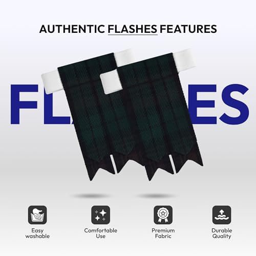 Image of Scottish Tartan Kilt Flashes with Elastic Adjusters