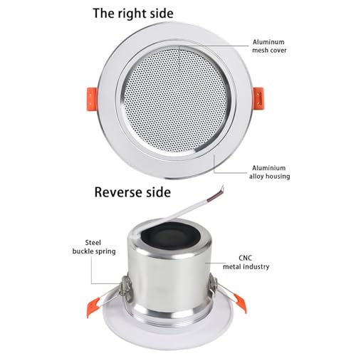 Sunydog Głośnik Sufitowy Premium Sound 3 Cale do Komercyjnego Odtwarzania Muzyki w Tle w Kinie Domowym