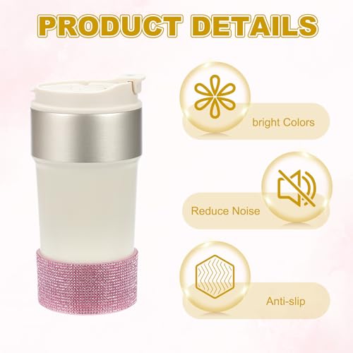 Protector antideslizante para botella de agua, funda de silicona con diamantes PATIKIL 4