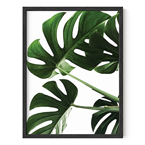 HAUS AND HUES Tropical Leaf Painting - Green Leaf Prints,