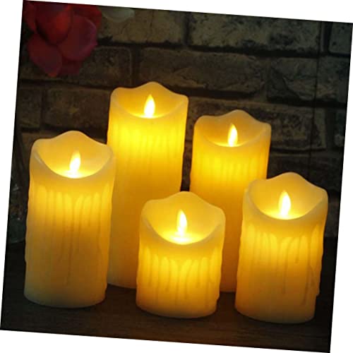Velas LED con efecto llama titilante juego de 3 lámparas a pilas 5