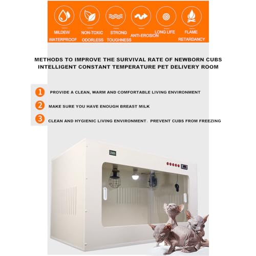Gabbia per rettili vivarium con riscaldamento intelligente a temperatura costante, lampada riscaldante, sistema di circolazione 3D per lucertole, gechi, tartarughe, pitoni