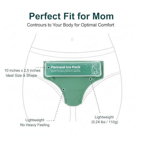 Image of Perineal Cooling Pad, Postpartum Cold Packs Gel Bead Ice Pack Cold Therapy for Women After Pregnancy and Delivery, 2 Ice Pack and 3 Cover (Green Gel Ice Pack)