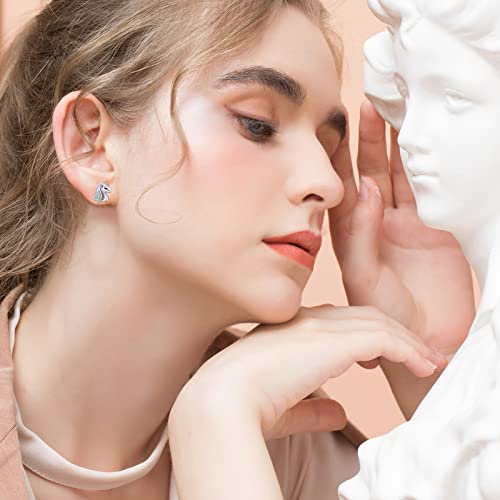 TUGHRA Unicorn Earrings for Women S925 Sterling Silver Unicorn Studs Hypoallergenic Earrings Cute Unicorn Jewelry Gifts for Daughter Granddaughter Niece Teenage4