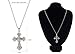 Alilang Silvery Tone Religious Cross Pendant Necklace Clear Crystal Rhinestones,Silver Clear