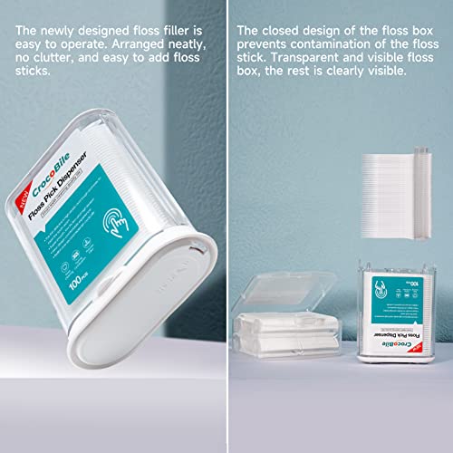 The New Floss Pick Dispenser-With [300 Count] Dental Floss Picks, 1-Pack Pop-Up Automatic Flosser Dispenser, For Home Travel Hotel Sturdy Safe Container Floss Dispenser. #TOP4