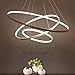 Produktbild FIERCE TIGER Moderne LED Pendelleuchte Esstisch 76W LED 3-Ring LED Dimmbar Fernbedienung Hängeleuchte Wohnzimmer Deckenleuchte Schlafzimmer Höhenverstehbar Hängelampe Kronleuchter 60/40/20cm (Gold)