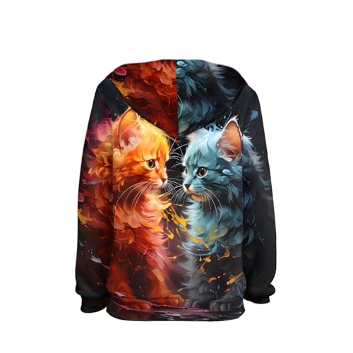 Image of GLUDEAR Teen Boys Girls Novelty Animal Galaxy Hoodies Sweatshirts Pullover