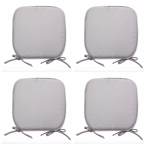 NIGHTS Lot de 4 magnifiques galettes amovibles avec liens Pour chaises de salle à manger ou jardin, Tissu, gris, Size: 38 x 38 cm