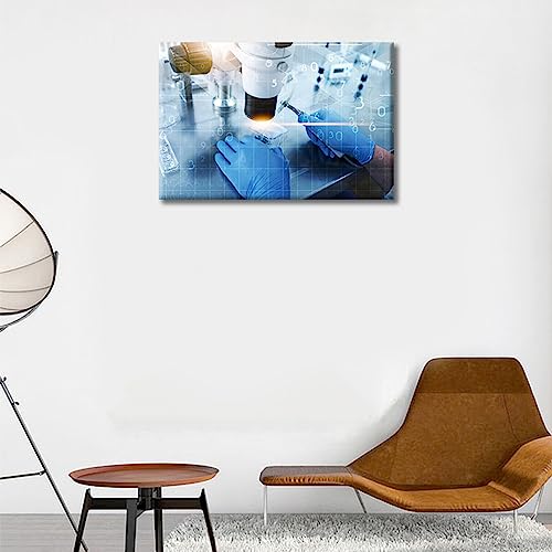 Image of TUMOVO Clinical Laboratory Wall Decor 1 Panels Medical Examination Pictures Wall Decor for Bedroom Young Scientist Wall Art Posters and Prints Framed Ready to Hang (12 inch Wx18 H)