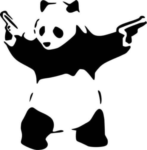 Panda Bear Guns Japanese JDM Vinyl Graphic Car Truck Windows Decor Decal Sticker
