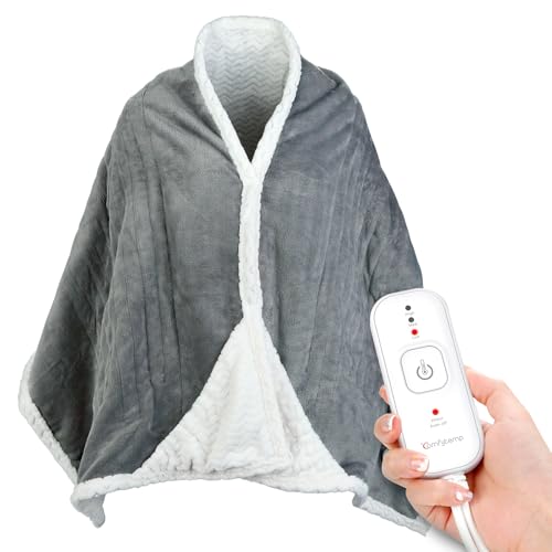 Comfytemp Wearable Heated Blanket- 70' x 23' Electric Shawl Throw Wrap for Women, Warm for Mom Wife, 3 Heat Settings & 4H Auto Off, Over-Heat Protection, Machine Washable Soft Flannel