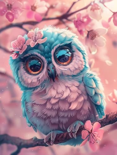 Pintar por números adultos para decorar el salón con cuadros de búho y manualidades de lienzo