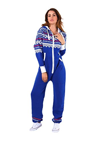 Pijama todo en uno para mujer con capucha y cremallera de estampado azteca