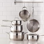 Ensemble de cuisine en acier inoxydable Paderno de 11 pièces | Ensemble de casseroles et poêles de cuisine avec cuiseur vapeur couvert