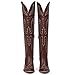 CELNEPHO Cowboy Boots For Women Over The Knee Western Boots With Classic Embroidered Chunky Heel Slip On Zipper Square Toe Fashion Cowgirl Thigh High Boots For Women