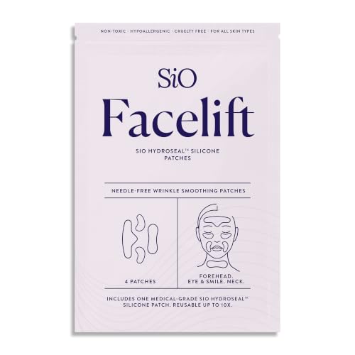 SiO Beauty FaceLift - Reusable Anti-Wrinkle Patches for Neck Forehead Eye & Smile - Overnight Smoothing Silicone for Fine Lines Wrinkles and Aging
