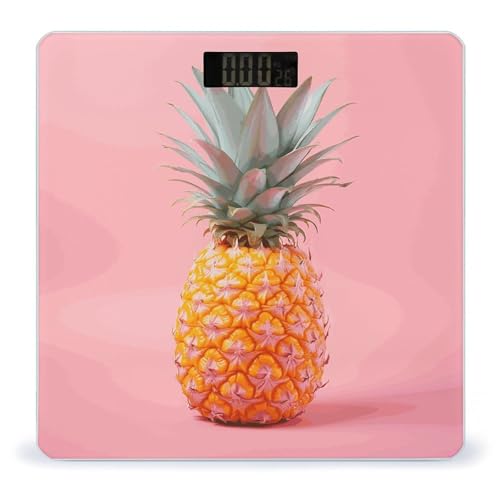 Báscula digital de baño con pantalla LED y vidrio templado