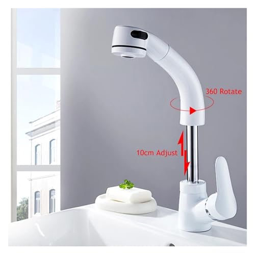 Robinet extractible salle de bains résolvant le rinçage difficile de la vasque