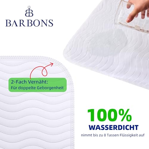 Barbons Inkontinenzunterlage waschbar Matratzenschutz 75x90 - wasserdichte Bett Inkontinenzauflage matratzenauflage Bettunterlage waschbar nässeschutz matratzenauflage (75x90 cm)