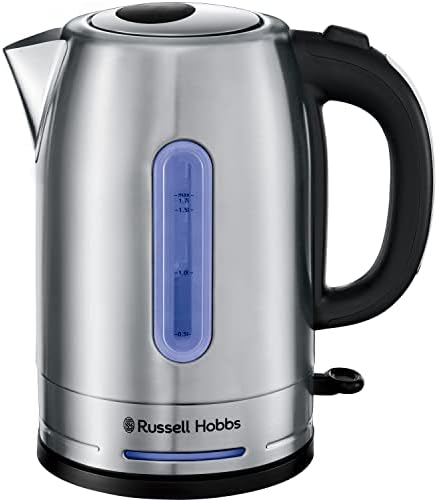 Russell Hobbs 26300 Quiet Boil Electric Kettle - 1.7 Litre Capacity Rapid Boil Kettle with Internal Blue Illumination, Stainless Steel, 3000 Watts