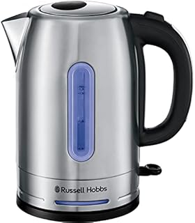 Russell Hobbs 26300 Quiet Boil Electric Kettle - 1.7 Litre Capacity Rapid Boil Kettle with Internal Blue Illumination, Stainless Steel, 3000 Watts