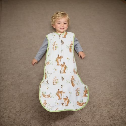 Image of Toddler Muslin Cotton Sleep Sack 0.5-0.7 TOG Sleeveless Unisex Wearable Blanket for Baby & Toddler (2-3T), Breathable Lightweight with 4-Layer Front & 2-Layer Back, All-Season Sleeping Bag