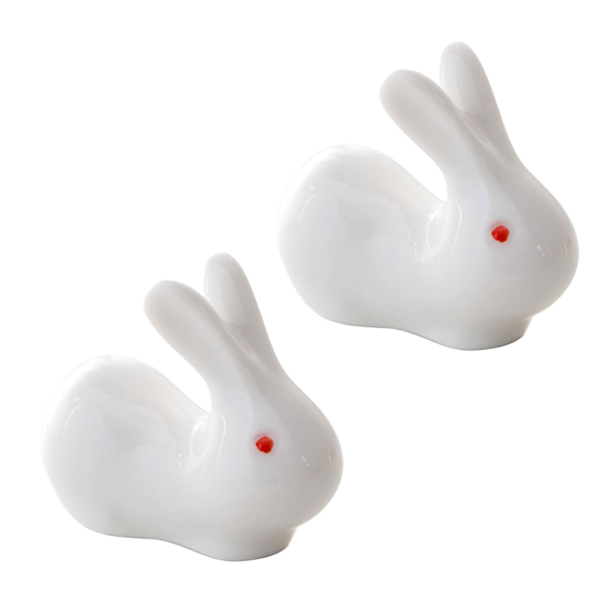 Unomor 6Pcs Rabbit Design Ceramic Chopsticks Holder Cute White Tableware Decoration for Home Hotel Banquet Dining Prevents Rolling and Keeps Table Clean
