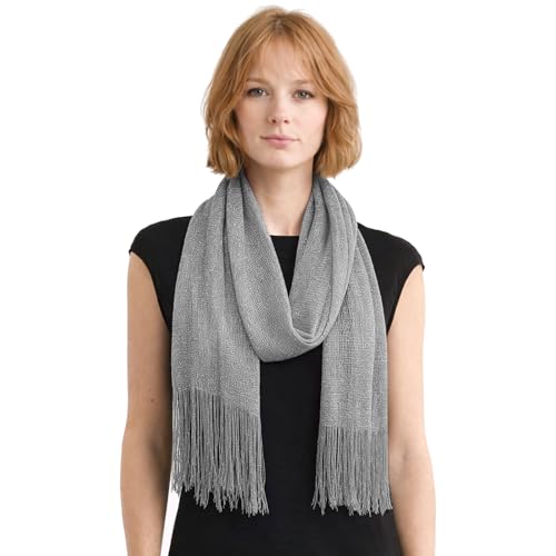 Giomos Womens Sequin Scarf Sparkly Shawl and Wrap for Evening Dresses Rave Scarf Festival Head Wrap or Belt Accessory Silver