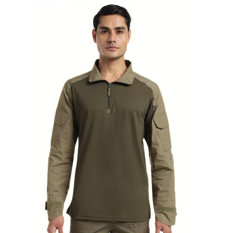 MOUNTMILLER Mens Full Sleeve Ripstop Tactical Polo T-Shirt | UV Protective| Ideal for Hiking & Trekking, Outdoor