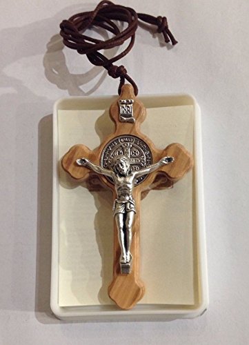 IL SOLE Croix de Saint Benoît en bois d'olivier H7 cm Mod.2