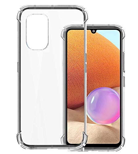 Image of Soft Flexible Silicone Back Cover (Samsung Galaxy A32 5G, Transparent Case + Screen Guard)