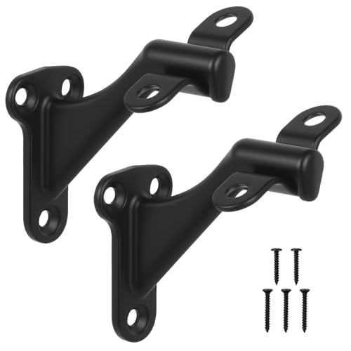 HOME MASTER HARDWARE Handrail Bracket for Stairs, Matte Black, 2 Pack