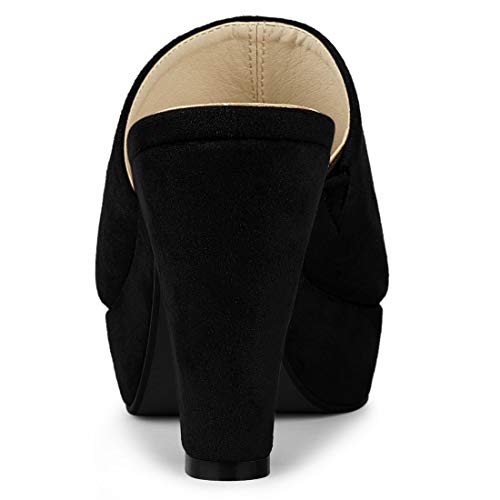 Allegra K Women's Open Toe Platform Chunky Heel Slides Sandals4