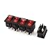 Aexit 5PCS Red Outlets & Accessories Lamp 4 Pins DPST Rocker Switch AC 250V 10/6A Outlet Switches 125V 10/6A