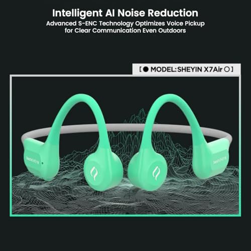 Image of Concept Kart SHEYIN X7 Air Bone Conduction Headphones, IPX8 Waterproof Open Ear Bluetooth Swimming Sports Earphones with AI ENC Mic, 10H Battery (Without Memory Card, Black)
